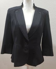 WHITE HOUSE BLACK MARKET WHBM Black  Sleeve Seasonless Ruffle Jacket 10
