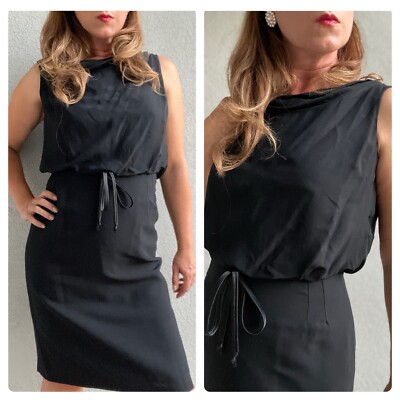 Vintage 1950s Women's Bobbie Brooks Black Sleeveless Sheath Midi Dress Sz S  | eBay