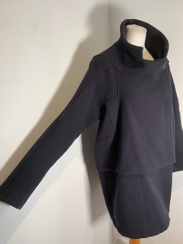 Marithe + Francois Girbaud wool wrap coat 8 10 VGC navy wool mid length modern - Picture 4 of 15