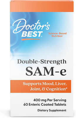 Doctor's BEST Sam-E 400 Mg, Vegan Gluten Free Soy Free 60 Enteric Coated Tablets