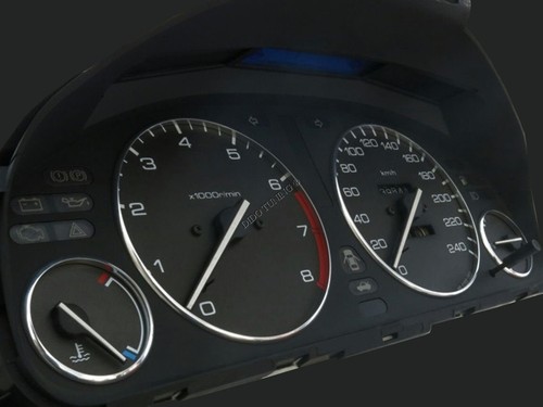 For Honda Accord mk5 1993-1998 Aluminium Polished Chrome Dial Rings Set Of 4 - Foto 8 di 9