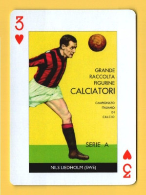 Nils Liedholm Sweden 3 of Hearts Playing Card World Cup