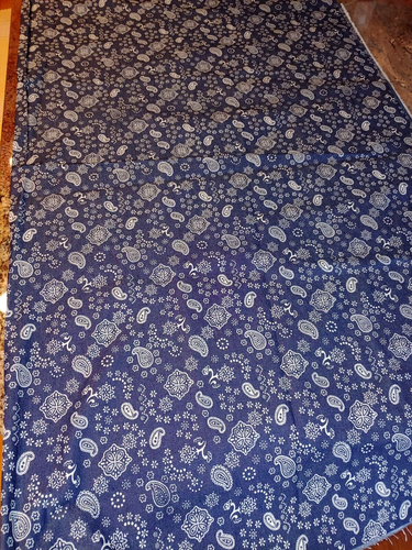 1.33 Yards Blue Soft Denim Paisley Cotton Craft Fabric 59"w - Picture 2 of 6