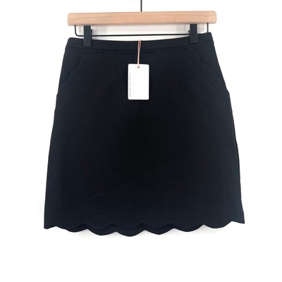 SKIES ARE BLUE Skirt Size Small Petite NWT Berenice Scallop Hem Short Classic