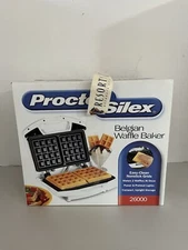 Proctor Silex 26000 Belgian Waffle Maker White New Sealed Box NOS OLD STOCK
