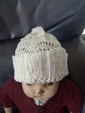 Vintage Silk Delicate Victorian Handmade Crochet Baby Bonnet Heirloom