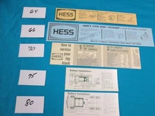 Set of Battery Cards for Five Classic Hess Toy Trucks