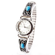 Turquoise Stones Western style Ladies stretch watch