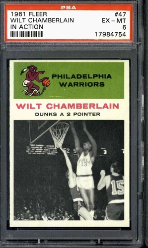 1961 Fleer #47 Wilt Chamberlain - PSA 6 (Rookie Card)