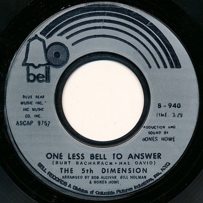 The Fifth Dimension - One Less Bell To Answer / Feelin' Alright? (7'') (Very Good