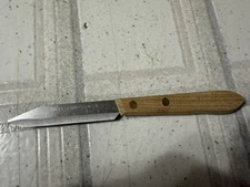 NEW W/O CARD VINTAGE EKCO CUTLERY SLICING/PARING KNIFE WITH WOODEN HANDLE