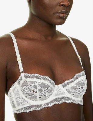 Stella McCartney Mila Shimmering Bra White Lace Size 32DD NWT Romantic Bridal