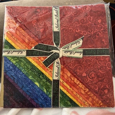 Island Batiks Fabric -  rainbow Days42) 10  X 10  Pieces Layer Cake (20) Designs