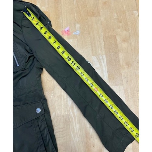 BCBGeneration OLIVE Lightweigth Hooded Windbreaker Jacket Coat Zippers L - Picture 6 of 17
