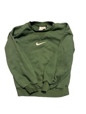 Nike Boys 4 T Green Fleece Pullover Sweatshirt Long Sleeve Crew Neck Logo
