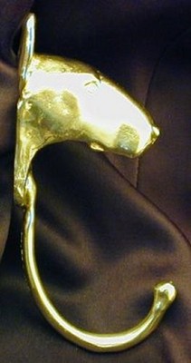 BULL TERRIER J Hook, Robe Hook, Coat Hook, Leash Hook Bronze