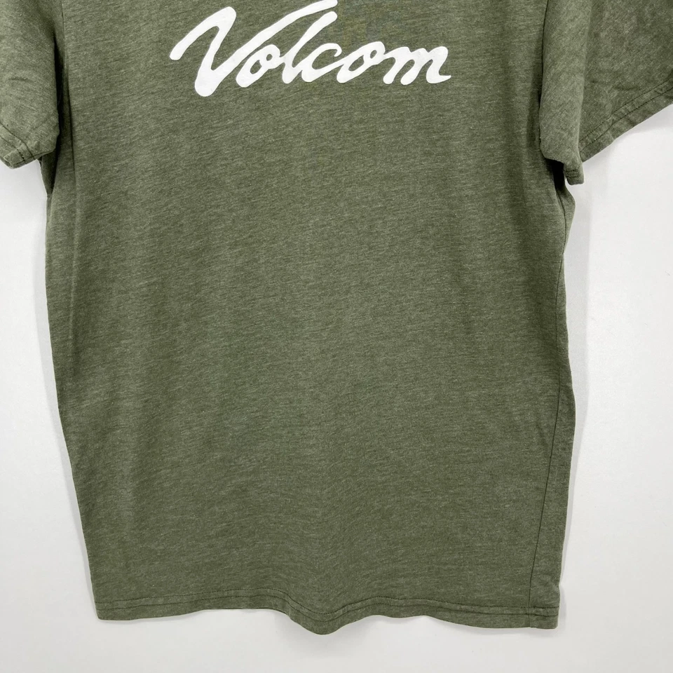 Volcom T-Shirt Men's Size S Green Logo Short Sleeve Crew Neck Cotton Blend - Image 3 of 4