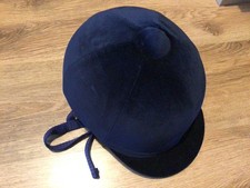 champion euro navy riding hat 59cm with bow velvet