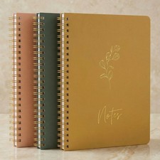 Aesthetic Spiral Notebook Set of 3 - Medium 8x6, Sage Pink Beige