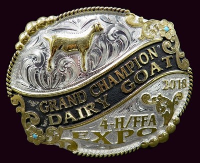 Grand Champion Dairy Goat 4H FFA Expo 2018 Trophy Belt Buckle