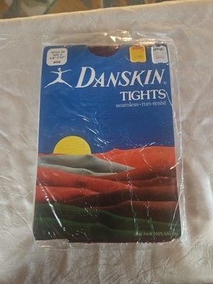 VTG NEW DANSKIN WINE CLASSIC TIGHTS DANCE FASHION OPAQUE EXERCISE *C