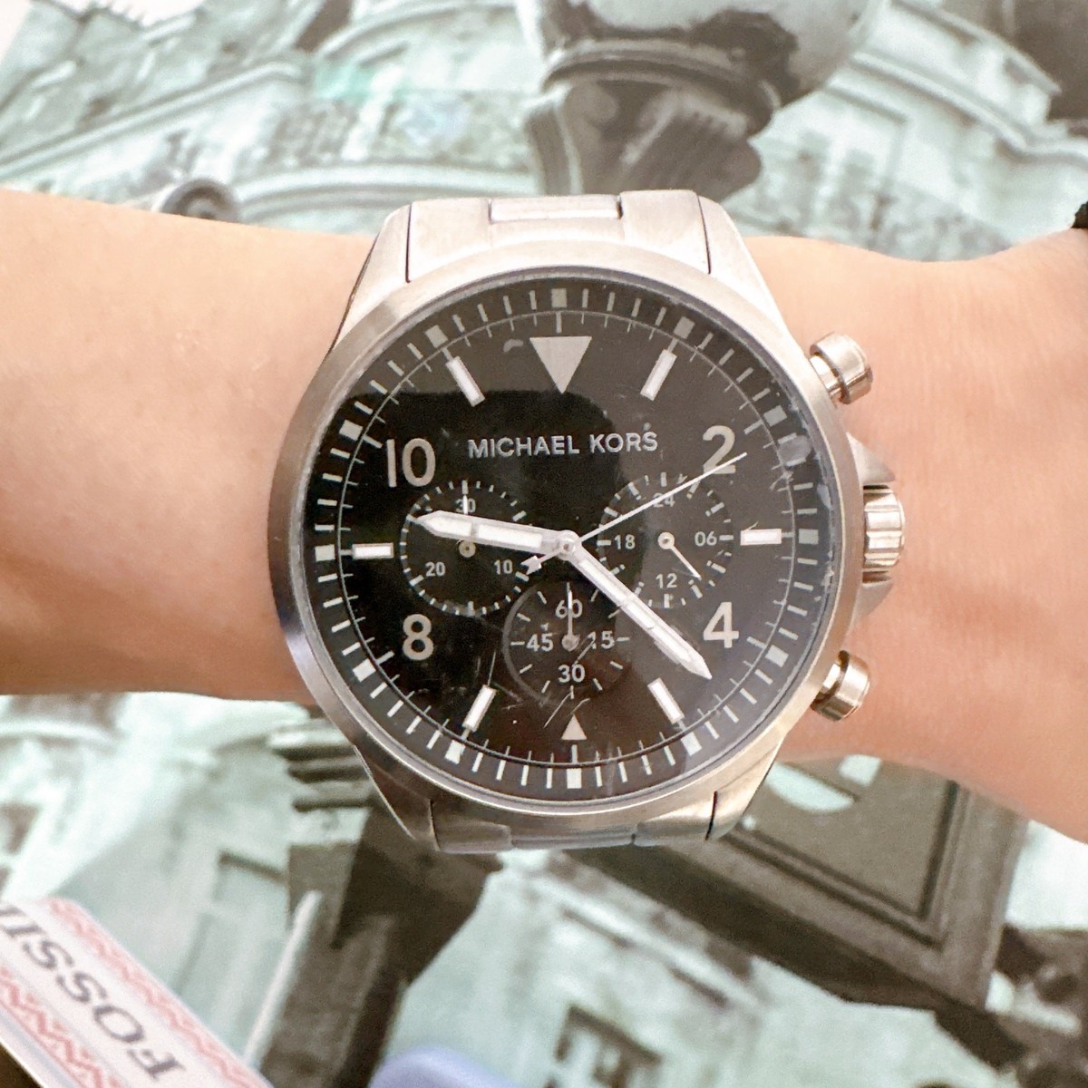Michael Kors MK8826 Oversized Gage Silver-Tone Men's Watch | eBay