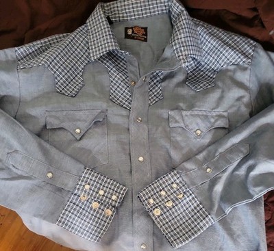 Vintage Kenny Rogers Western Collection Karman Shirt Pearl Snap Mens 16.5 XL
