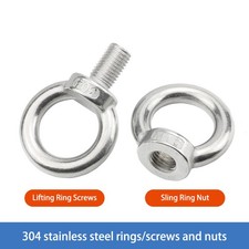 1pcs M3~M36 Thread Diameter 304 Stainless Steel Ring Eyelet Nuts Screws & Bolts
