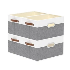 Fabric Storage Baskets, Foldable Closet Organizer for Shelves, Large Boxes wi...