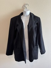 Vintage Alfred Dunner Black Knit Blazer. Made in USA, Size 14