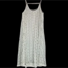 Aina Be Dress XS White Lace Tank Dress Swing Dress Cover Up Mini 