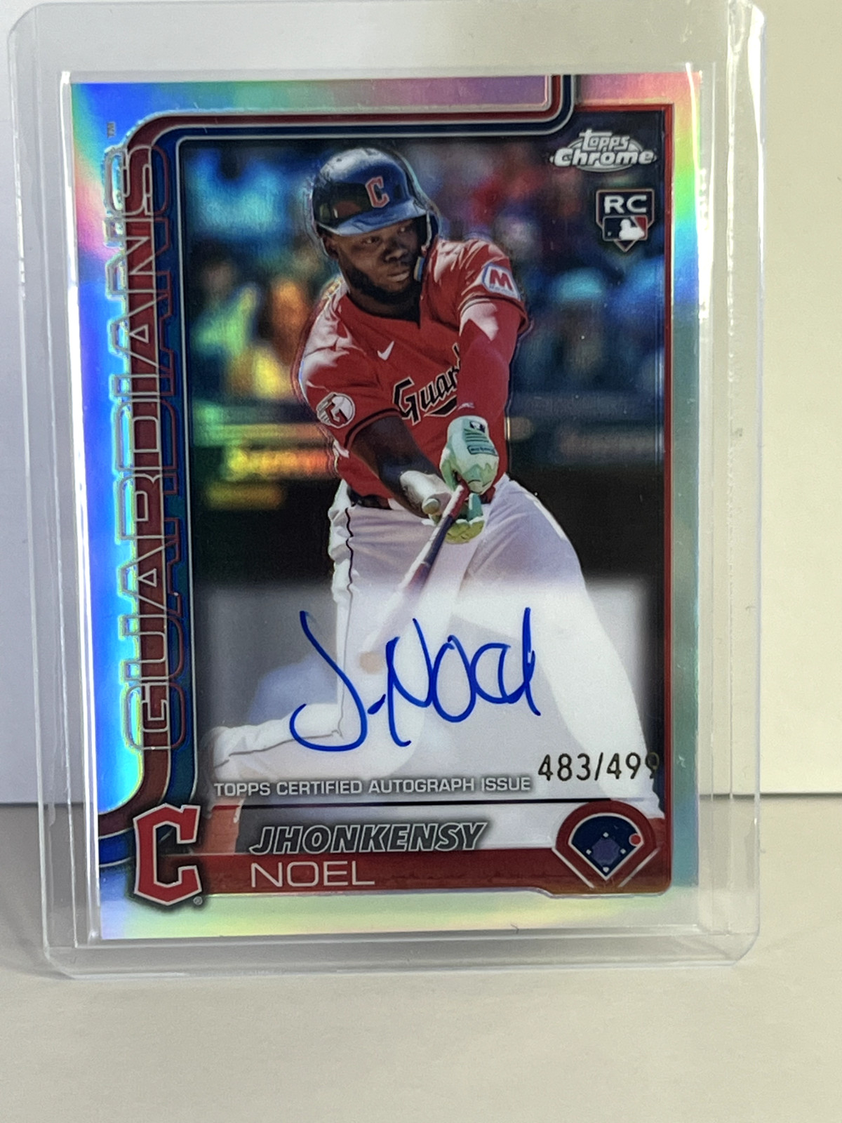 2025 Topps Chrome Jhonkensy Noel Rookie Auto Refractor #483/499 Guardians