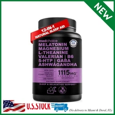 12-in-1 Melatonin Sleep Capsules - Natural Sleep Aids for Adults with Melatonin