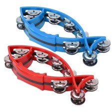 Hand Tambourine Bell Smooth Fish Shaped Double Row Tambourines Musical Rhythm