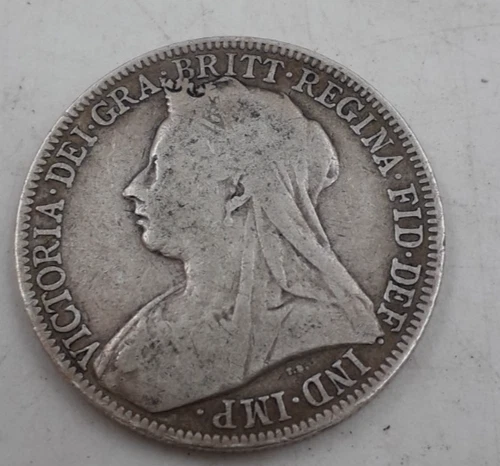 Vintage Florin Silver Coin Queen Victoria 1897 Ungraded 92.5% Silver, 13G