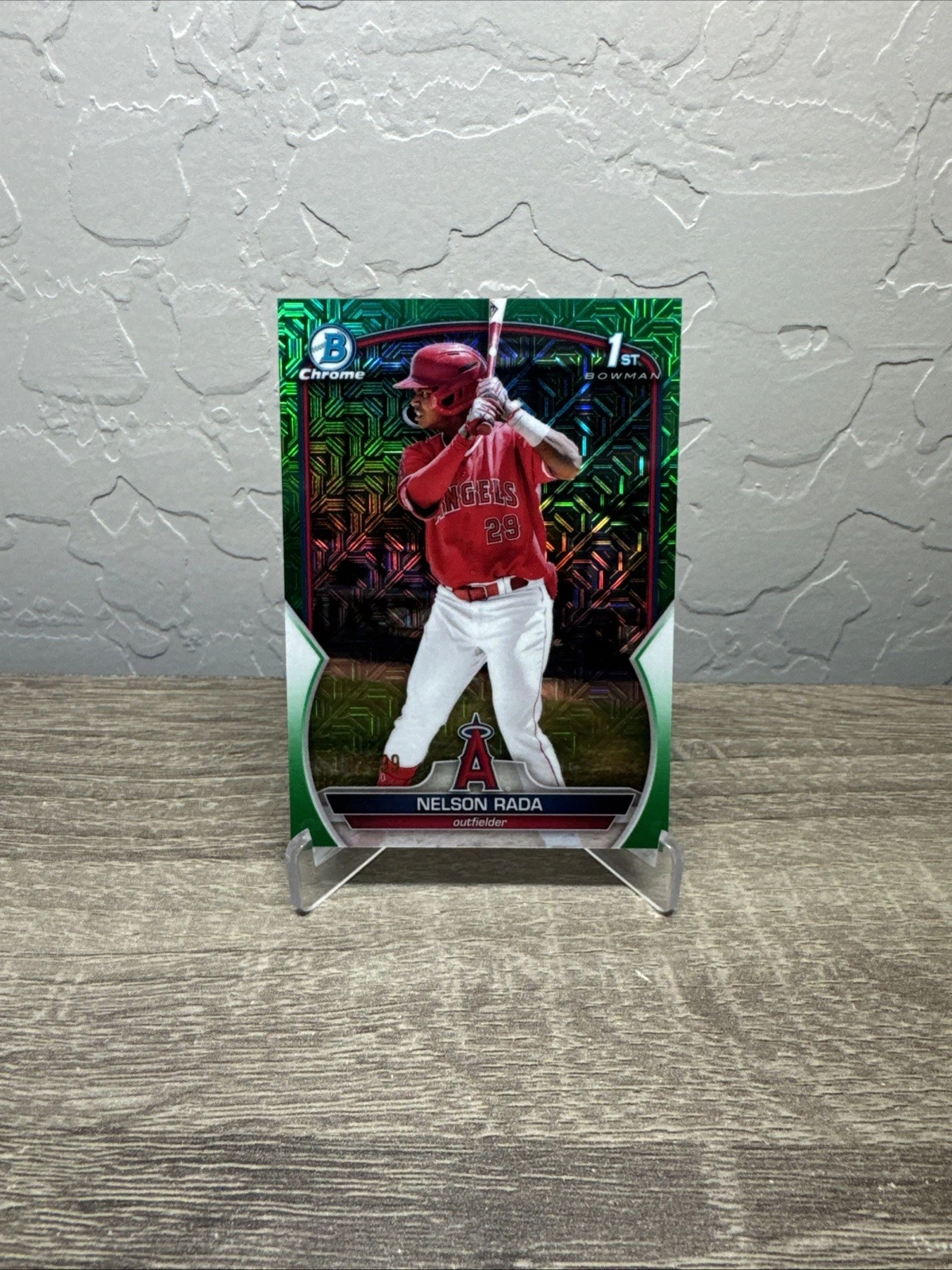 2023 Bowman Chrome Mega Nelson Rada Green Mojo Refractor /99 #BCP-132 Angels