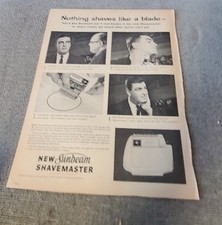 1961 Sunbeam Shavemaster Electric Shaver Razor Blade Vintage Print Ad