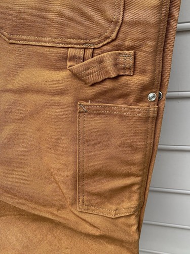 Carhartt Duck Quilt-Lined Zip-To-Thigh Insulated Bib Overalls Men's Size 44x34 - Picture 11 of 13