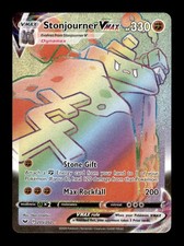 Pokemon Stonjourner VMAX 205/202 Rainbow Rare Sword & Shield Holo Card | NM