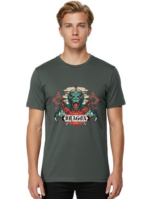 Dragon Mens Graphic Tee,100% Cotton,Casual Summer Wear