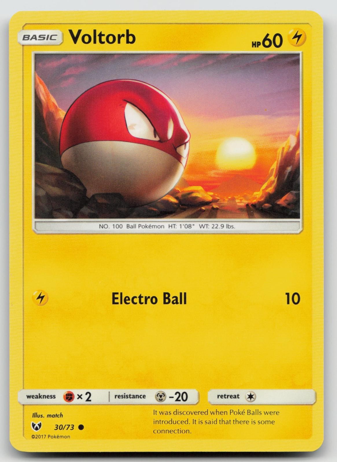 Voltorb 30/73 *INDENTATIONS* Shining Legends Pokemon MP F819