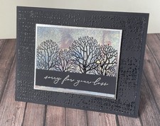 Tree Silhouette Sympathy Card Kit - Embossed, Trees, Loss, Condolences