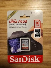 SanDisk Ultra Plus 16GB Class 10 Memory Card - SDSDUSC-016G-AN6IN - NEW SEALED