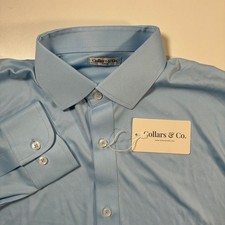 NEW Collars  Co Dress Shirt Mens Large Blue Long Sleeve Stretch Performance