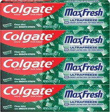 Fluoride Toothpaste Clean Mint 4 Pack 6.3 oz Tubes Fresh Breath Cavity Care