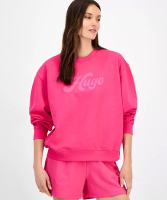 HUGO Women's Logo Sweatshirt Brght Pink Size S/NWT