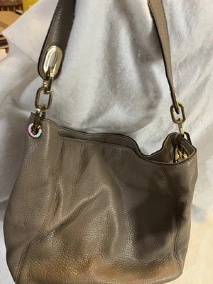 MICHAEL KORS FULTON SHOULDER HANDBAG Taupe LEATHER GOLD HARDWARE - Photo 1/4