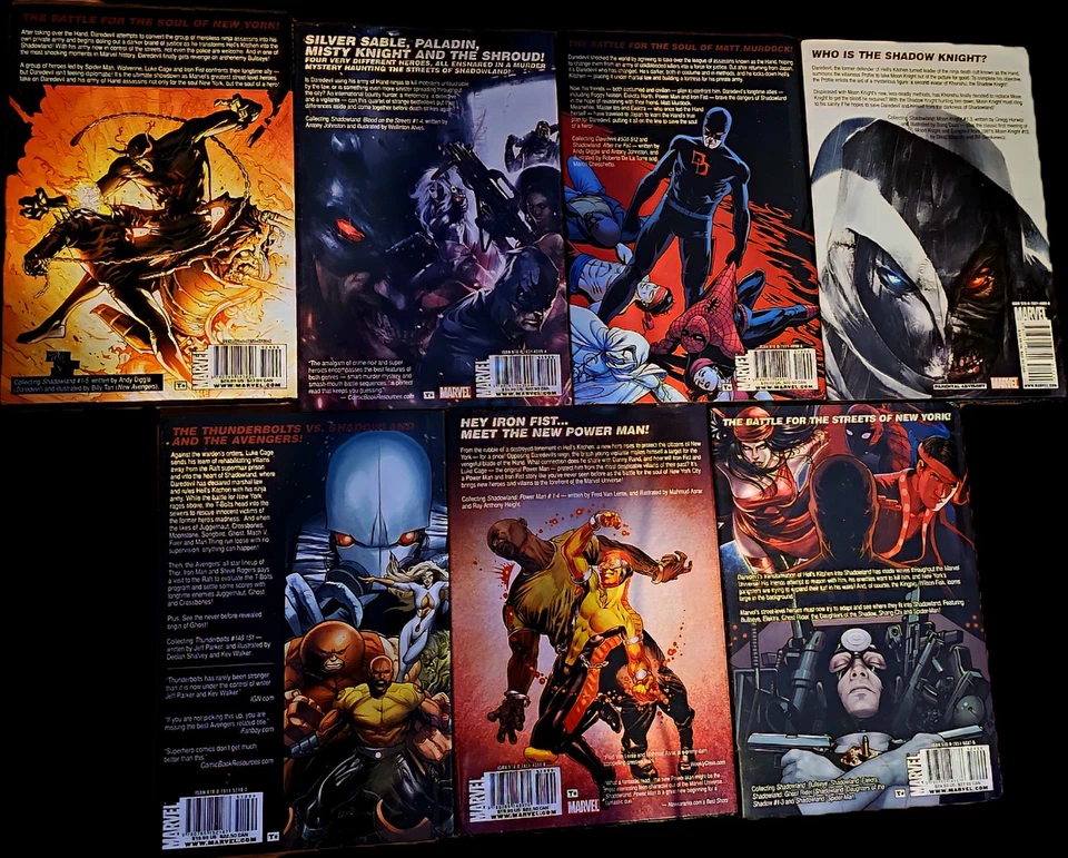 Shadowland TPB Lot Set Marvel Daredevil Moon Knight Power Man Thunderbolts - Image 2 of 3