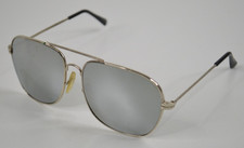 Vintage Aviator Style Sunglasses Mirror Lens Silver Wire Frames 1970s 1980s