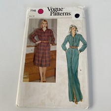 Vogue 7745 Sewing Pattern Shirt Dress 80s/90s Size 18 Uncut